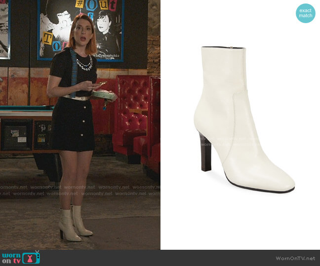 Jane Leather Zip Booties by Saint Laurent worn by Lauren (Molly Bernard) on Younger