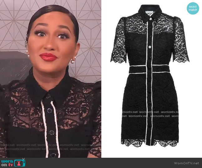 Lace Dress by Sandro worn by Adrienne Houghton on The Real