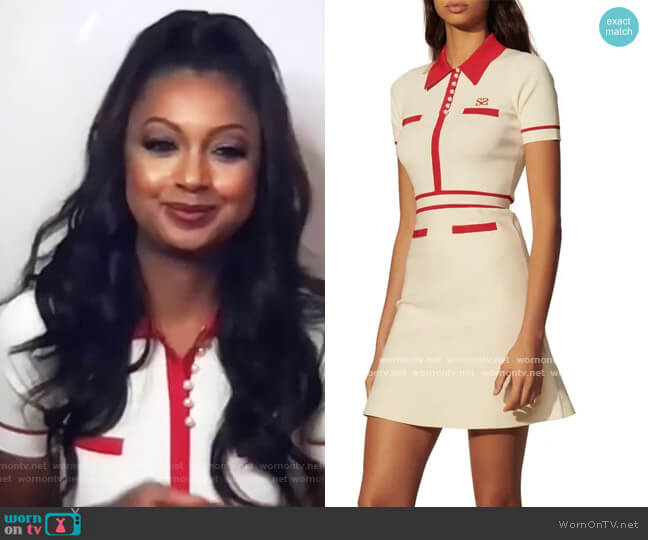 WornOnTV: Ebony's K Williams white and red pearl trim dress on The