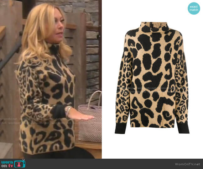 Leopard-Print Jumper by Stella McCartney worn by Sutton Stracke on The Real Housewives of Beverly Hills