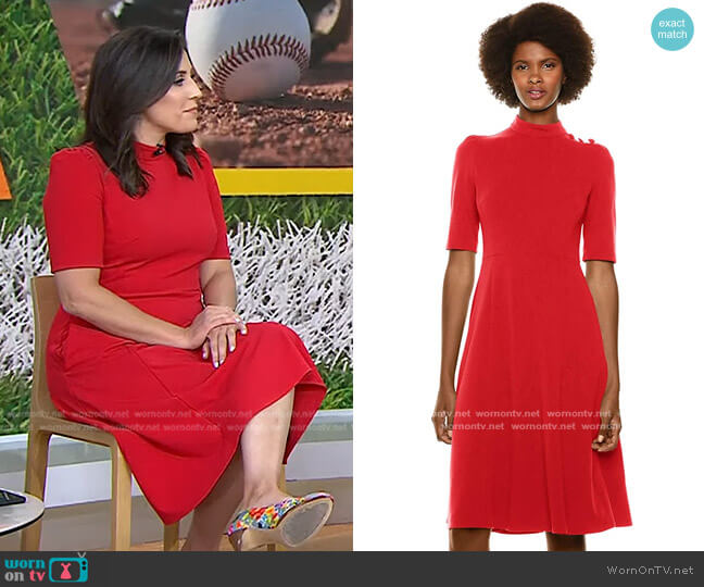 Stretch Crepe Midi Dress by Donna Morgan worn by Hallie Jackson on Today