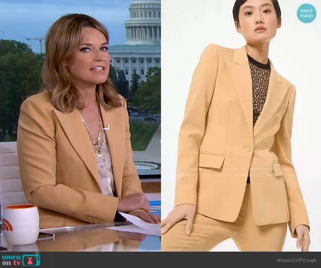 Stretch Pebble Crepe Blazer by Michael Kors worn by Savannah Guthrie on Today