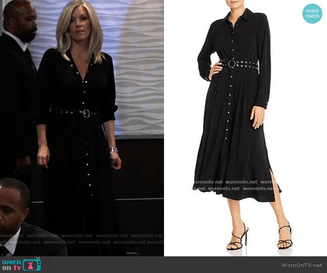 Belted Midi Shirt Dress by T Tahari worn by Carly Spencer (Laura Wright) on General Hospital