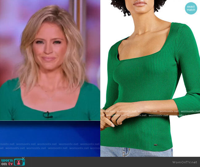 Square Neck Ribbed Top by Ted Baker worn by Sara Haines on The View