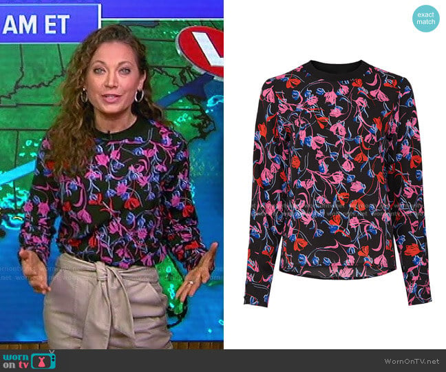 Tulip Floral Top by Thakoon Collective worn by Ginger Zee on Good Morning America