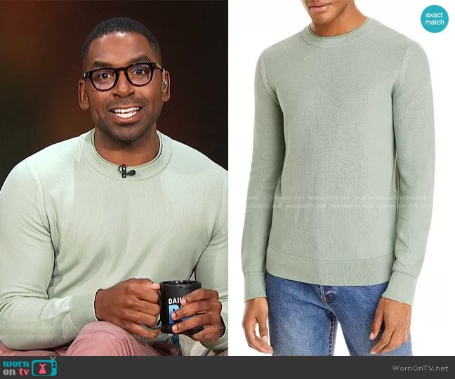 Riland Pique Crew Sweater by Theory worn by Justin Sylvester on E! News