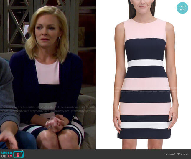 Colorblock Sheath Dress by Tommy Hilfiger worn by Belle Brady (Martha Madison) on Days of our Lives