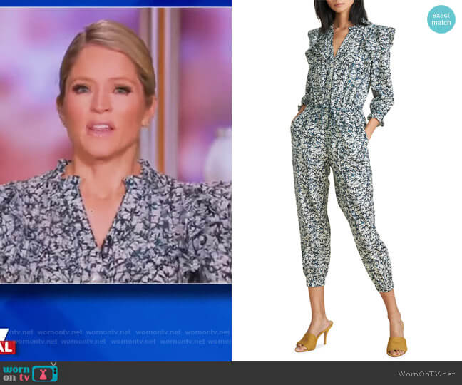 Brandi Garden Print Double-Breasted Coat Dress by Veronica Beard worn by Sara Haines on The View