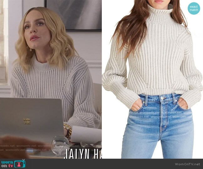 Rebi Mock Neck Sweater by Veronica Beard worn by Laura Baker (Monet Mazur) on All American