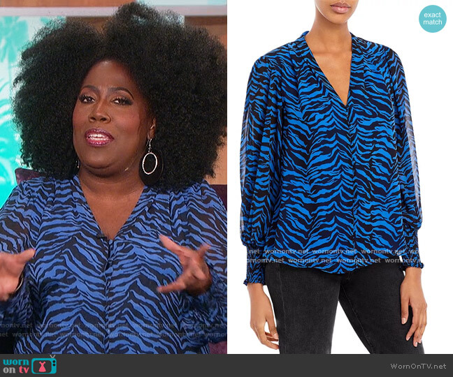 Zebra Print Blouse by Vince Camuto worn by Sheryl Underwood on The Talk