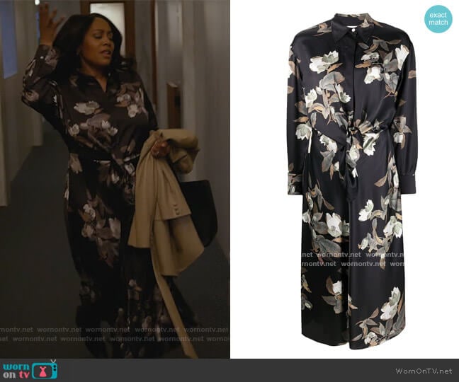 Lisianthus Dress by Vince worn by Lola Carmichael (Simone Missick) on All Rise