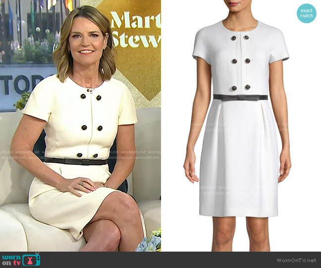 Wool Button Shift Dress by Michael Kors Collection worn by Savannah Guthrie on Today