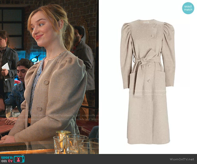 Wren Puff Sleeve Wool Coat by Ulla Johnson worn by Clare O'Brien (Phoebe Dynevor) on Younger