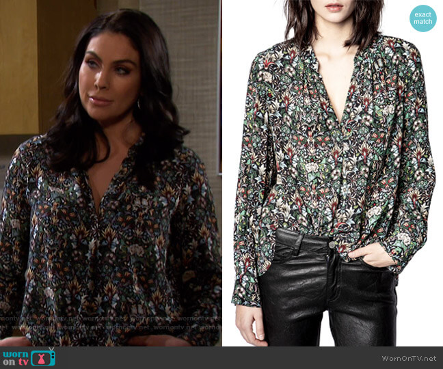 Tink Kaleido Floral Tunic Top by Zadig & Voltaire worn by Chloe Lane (Nadia Bjorlin) on Days of our Lives