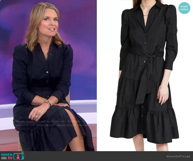 WornOnTV: Savannah’s black tie waist shirtdress on Today | Savannah ...