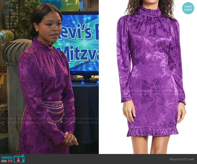 Zoe Floral Long Sleeve Minidress by Adelyn Rae worn by Nia Baxter (Navia Robinson) on Ravens Home