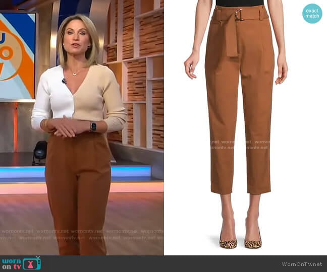 Diego Belted Cropped Pants by A.L.C. worn by Amy Robach on Good Morning America