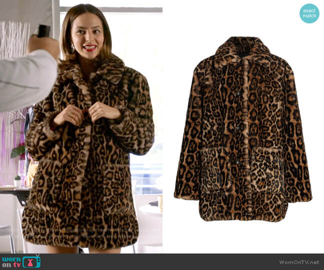 ALC Bolton Leopard Coat worn by Zari Tomaz (Tala Ashe) on Legends of Tomorrow