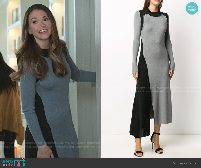 Colour-Block Ribbed-Knit Dress by Alexander McQueen worn by Liza Miller (Sutton Foster) on Younger