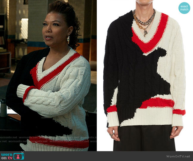 Alexander McQueen Inkblot Sweater worn by Robyn McCall (Queen Latifah) on The Equalizer