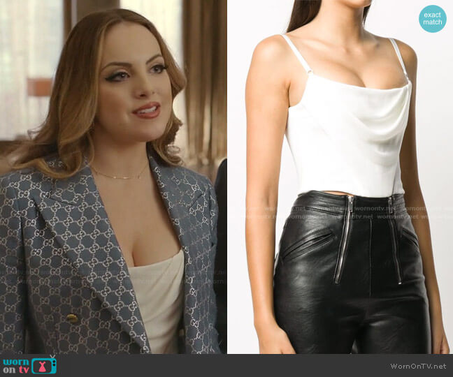 Draped Corset Top by Alexander Wang worn by Fallon Carrington (Elizabeth Gillies) on Dynasty