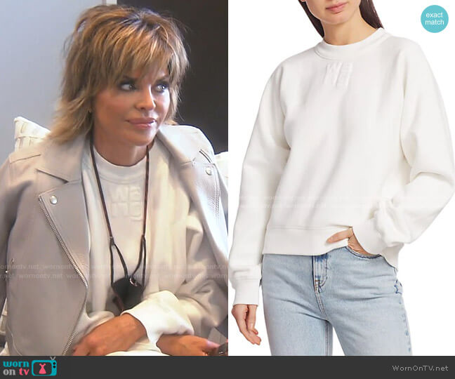 Foundation Crewneck Sweatshirt by alexanderwang.t worn by Lisa Rinna on The Real Housewives of Beverly Hills