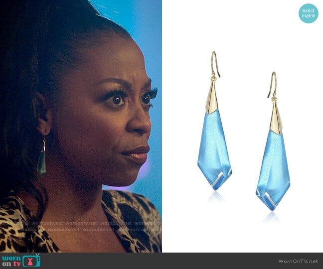 Alexis Bittar Faceted Wire Earring worn by Renee Ross (Bresha Webb) on Run the World