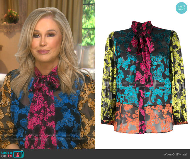 Jeannie Blouse by Alice + Olivia worn by Kathy Hilton on The Real Housewives of Beverly Hills