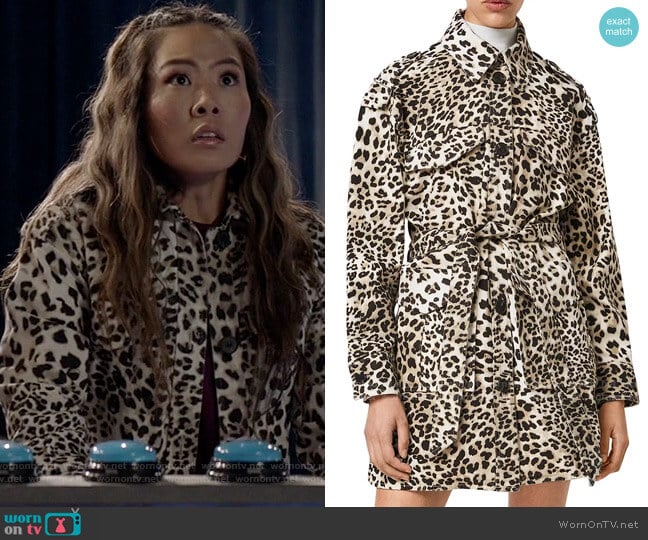 All Saints Suzie Leopard Jacket worn by Mary Hamilton (Nicole Kang) on Batwoman