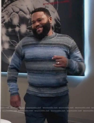 Andre's blue stripe sweater on Black-ish