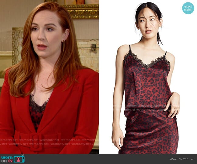 Anine Bing Leopard Cami worn by Mariah Copeland (Camryn Grimes) on The Young and the Restless