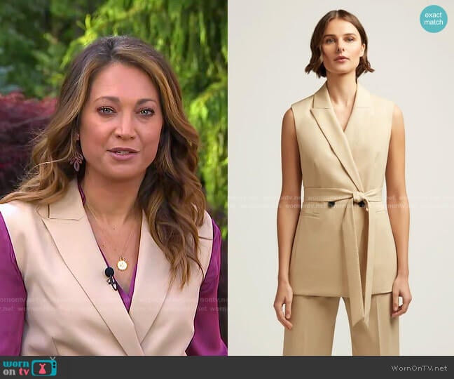 Belted Vest by Argent worn by Ginger Zee on Good Morning America