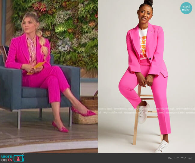 Supermajority Blazer and Trousers by Argent worn by Amanda Kloots on The Talk