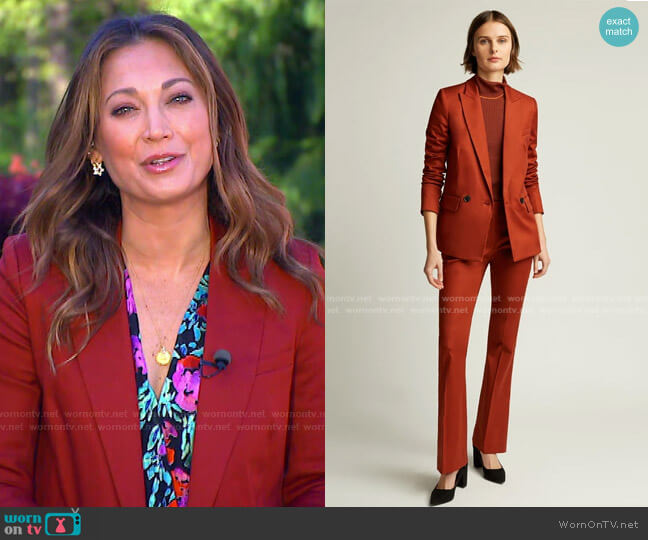 Double Breasted Blazer and Lean Flare Trouser by Argent worn by Ginger Zee on Good Morning America