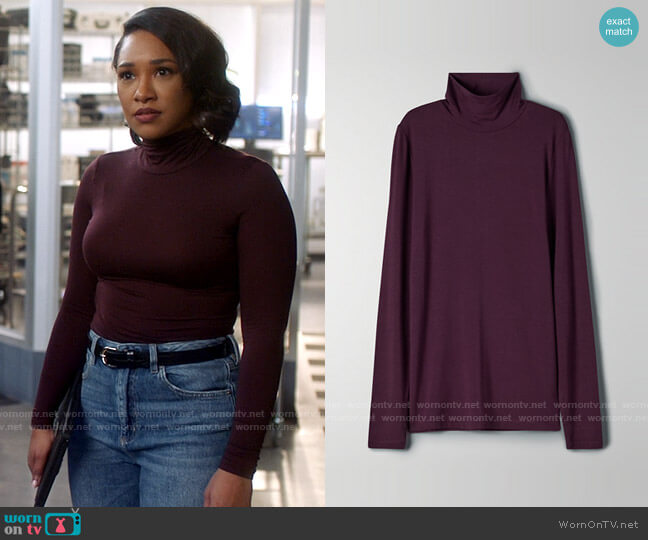 WornOnTV: Iris’s purple turtleneck top on The Flash | Candice Patton ...