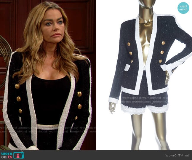 Balmain Tweed Jacket & Shorts Set worn by Shauna Fulton (Denise Richards) on The Bold and the Beautiful