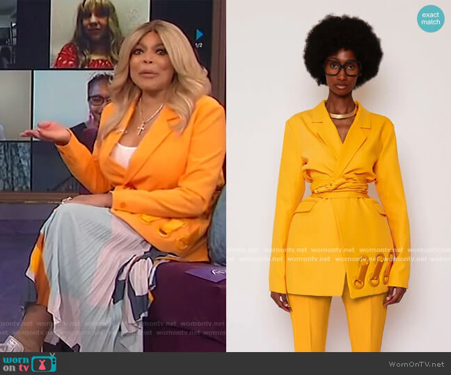 WornOnTV: Wendy’s orange belted blazer and printed skirt on The Wendy ...