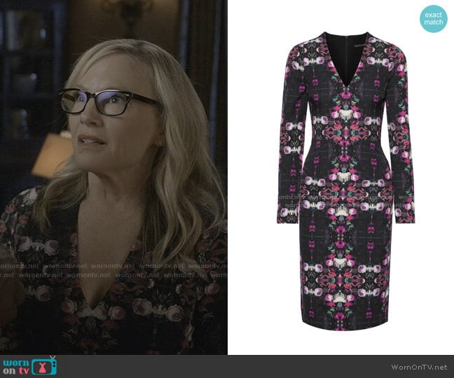 Mindy Printed Cady Dress by Black Halo worn by Linda Martin (Rachael Harris) on Lucifer