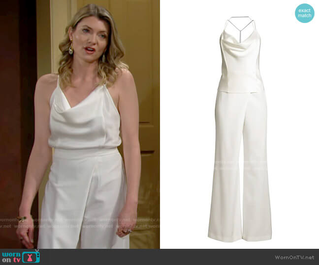 Black Halo Adina 2-Piece Jumpsuit worn by Tara Locke (Elizabeth Leiner) on The Young and the Restless