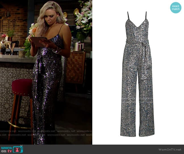 Black Halo Bracy Jumpsuit worn by Abby Newman (Melissa Ordway) on The Young and the Restless