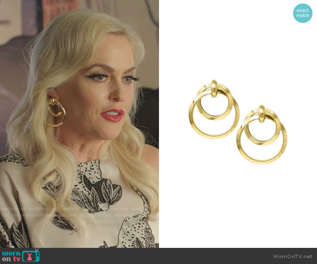 Laurene Hoop Earrings by Bonheur worn by Alexis Carrington (Elaine Hendrix) on Dynasty