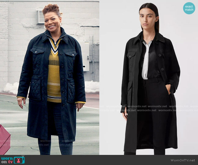 Burberry Diamond Quilted Panel Cotton Gabardine Car CoatPrice worn by Robyn McCall (Queen Latifah) on The Equalizer