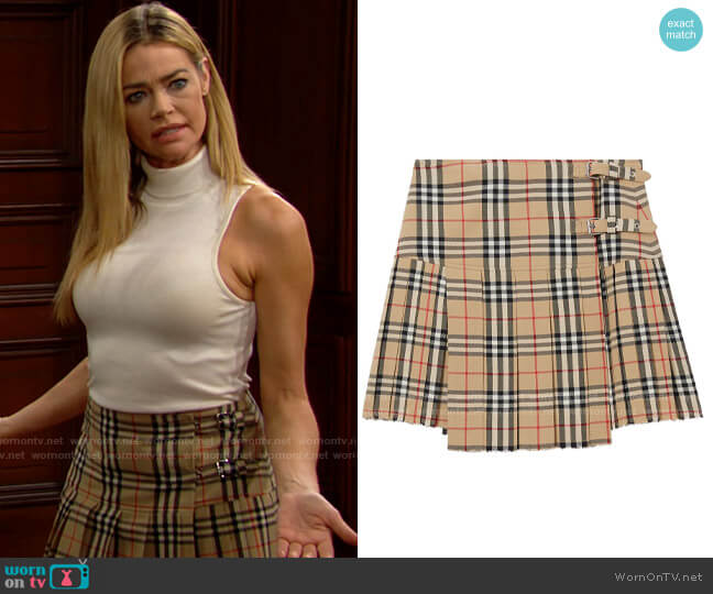 Burberry Vintage Check Kilt worn by Shauna Fulton (Denise Richards) on The Bold and the Beautiful