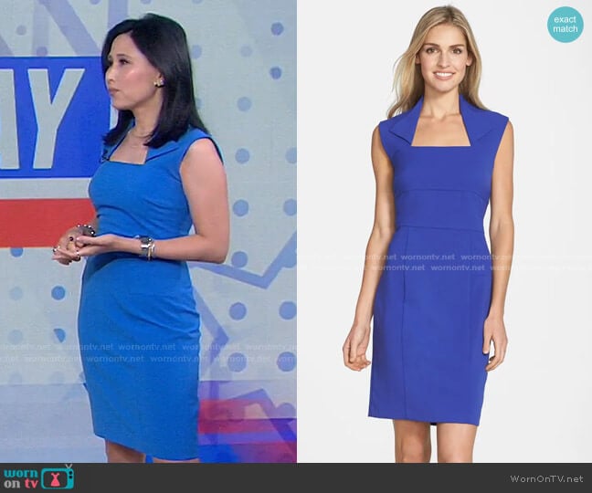 Collar Stretch Sheath Dress by by Andrew Marc by Marc New York worn by Vicky Nguyen on Today