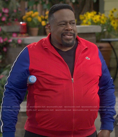 Calvin's red and blue track jacket on The Neighborhood