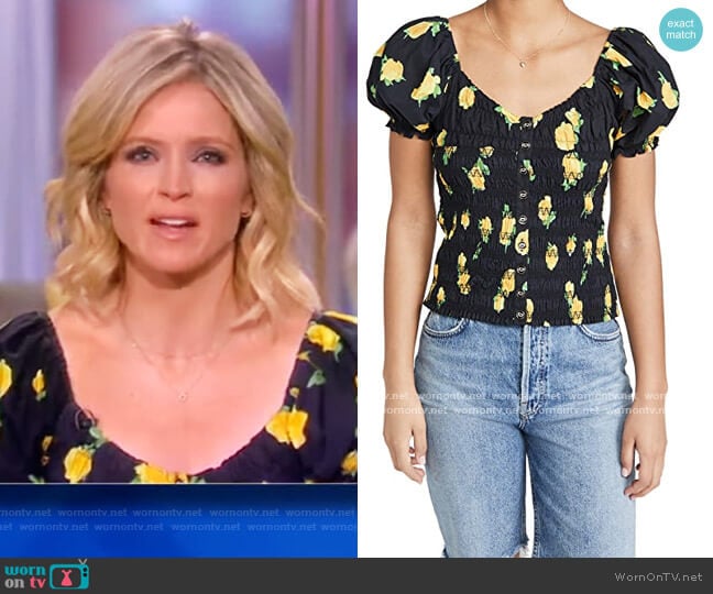 WornOnTV: Sunny’s black floral print top on The View | Sara Haines ...