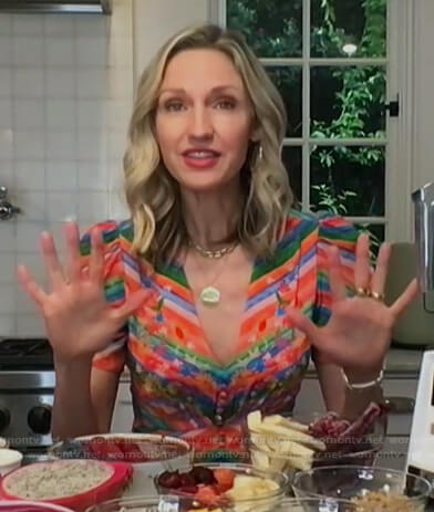 Catherine McCord’s rainbow chevron stripe dress on Today