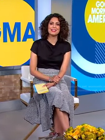 Cecilia’s grey tweed skirt on Good Morning America