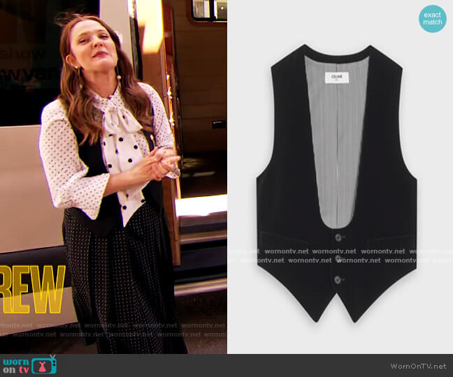 U-neck Vest in Velvet worn by Drew Barrymore on The Drew Barrymore Show