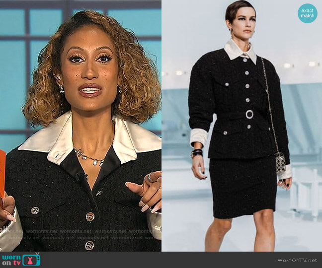 Iridescent Tweed by Chanel worn by Elaine Welteroth on The Talk